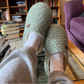 Ladies Seafoam Glitter Slippers