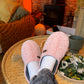 Ladies Dusky Rose Chenille Slippers