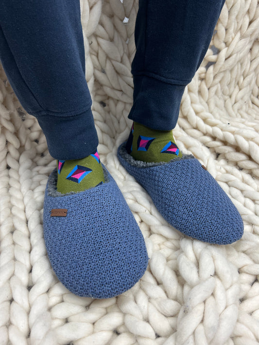 Men's Indigo Blue Cosy Slippers